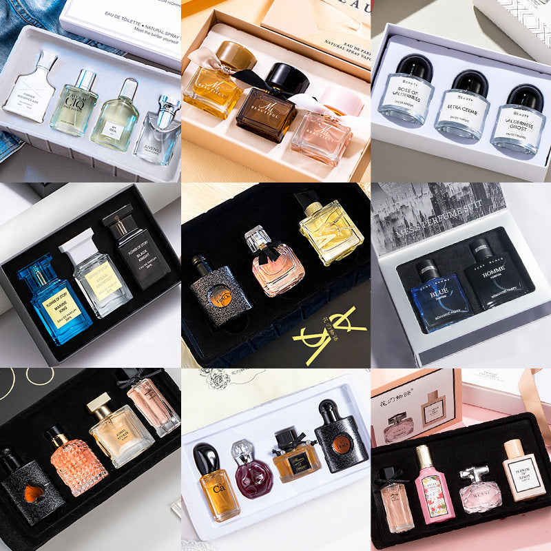 Cross-border Explosions Women's Perfume Gift Box Lasting True I Encounter Wild Blue Men's Vietnam Perfume Suit Wholesale