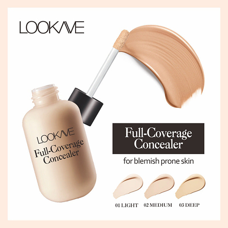 Lookave Concealer Small Bottle Long-Lasting Natural Liquid Foundation Concealer Repair Liquid Isolation Cream Long-Lasting