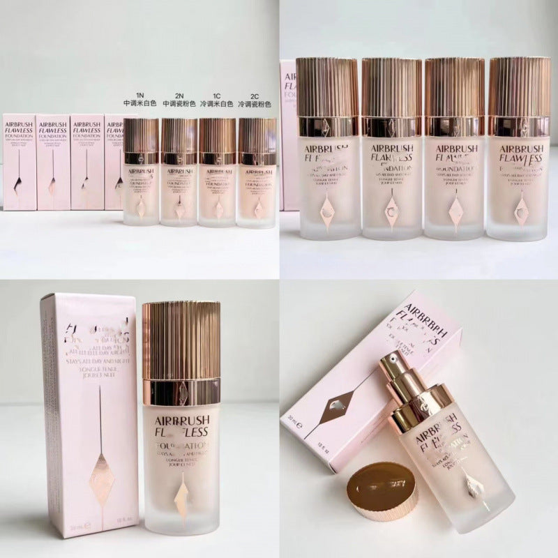 Cross-Border Live Broadcast C /T Red Carpet Liquid Foundation 30ml # 1N # Two N # 1C. # 2C Four-Color Complete Moisturizing And Long-Lasting Wholesale