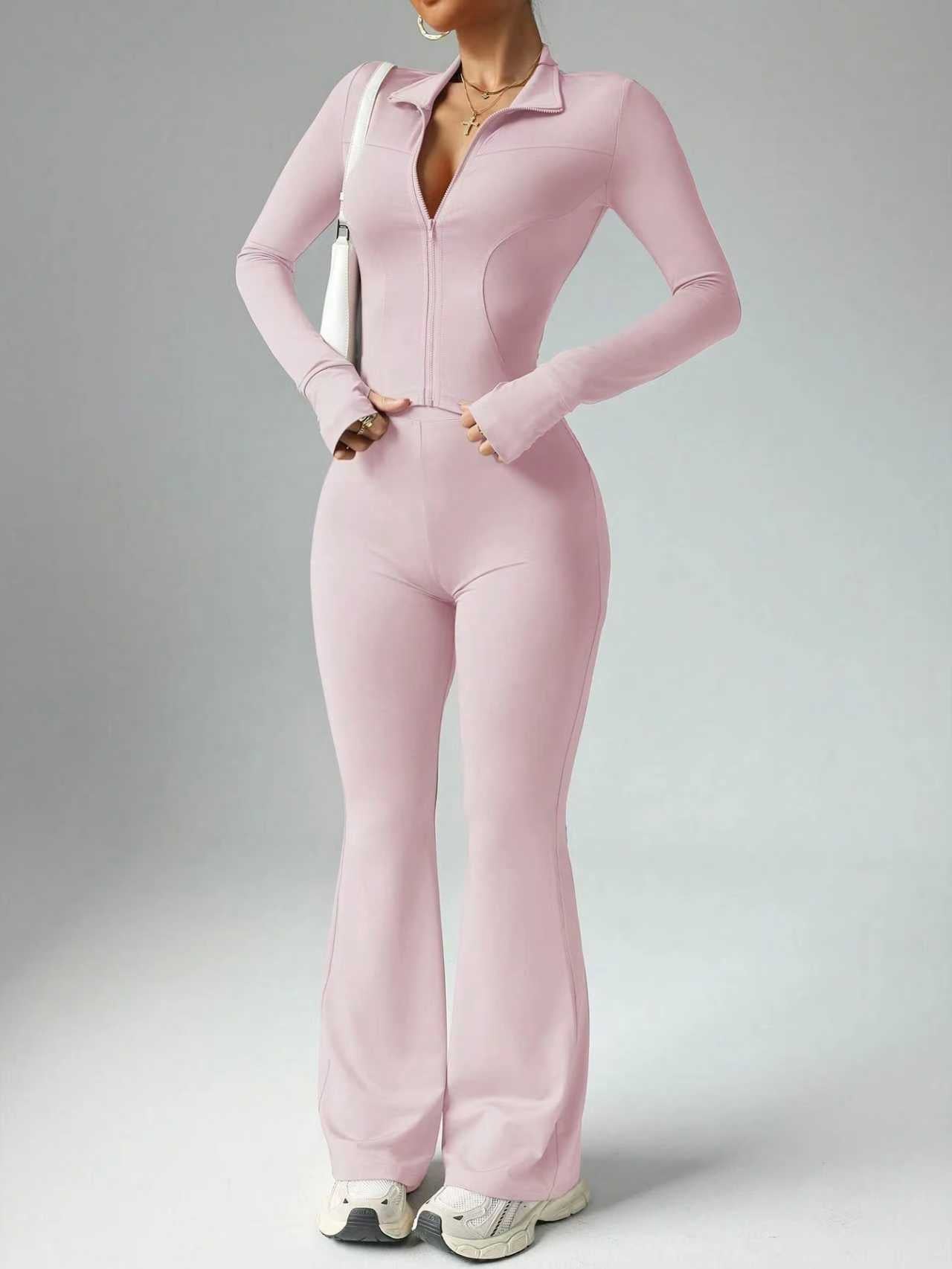 Pinyi's New High-End Yoga Clothing Set For Women, Tight-Fitting And Seamless, Sexy Long-Sleeved Fitness Suit