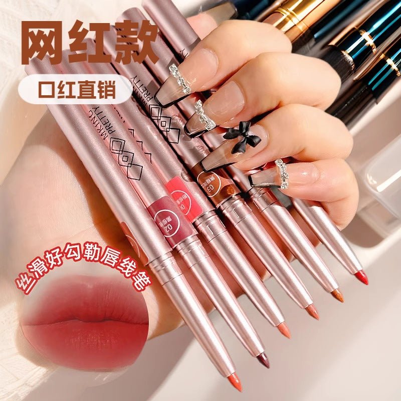 Mk Lip Liner Rotating Lipstick Lambskin Lipstick Long-Lasting Matte Lip Hook Line Lip Liner Lipstick Wholesale Factory Sales
