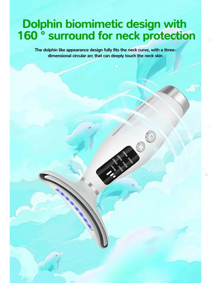 Beauty Instrument for Jawline Lifting and Neck Skin Firming, 7 Speeds Adjustment LED Light Therapy, Home Spa Equipment