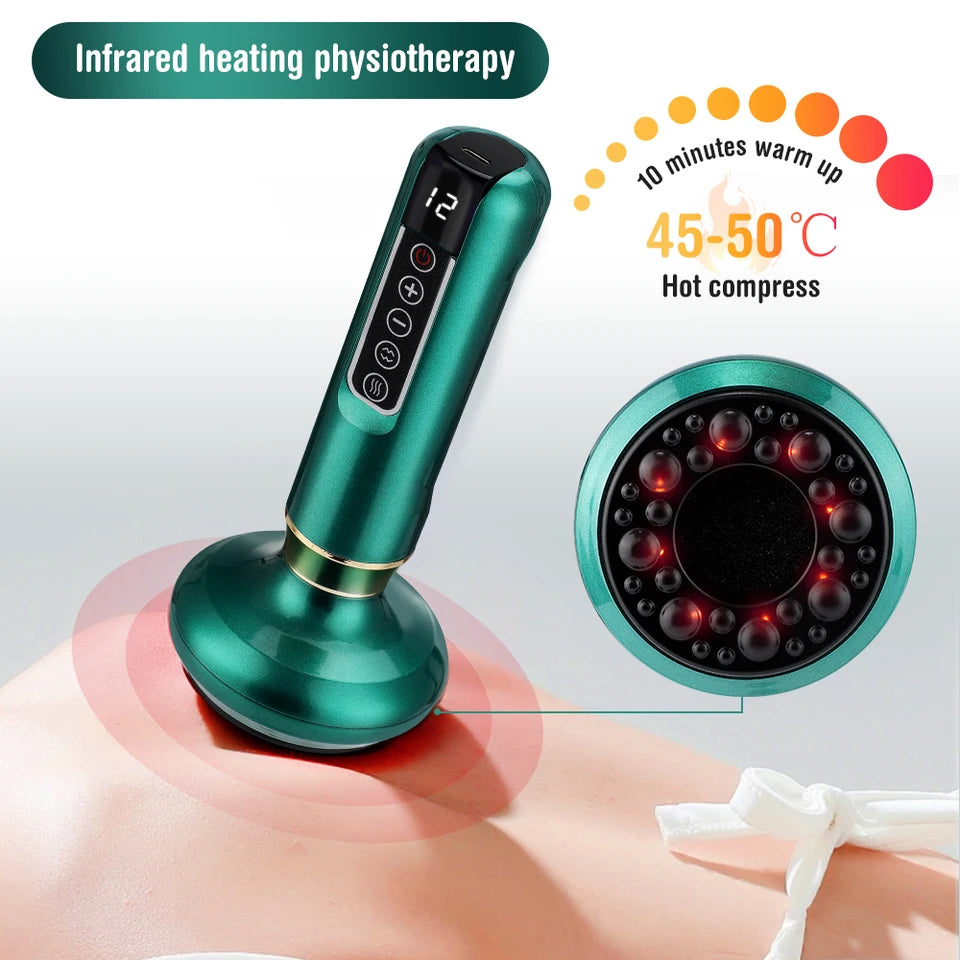 Anti Cellulite Infrared Thermo Shaping Electric Cupping Massager Suction Scraping Rechargeable Full Body Back Shoulder Slimming